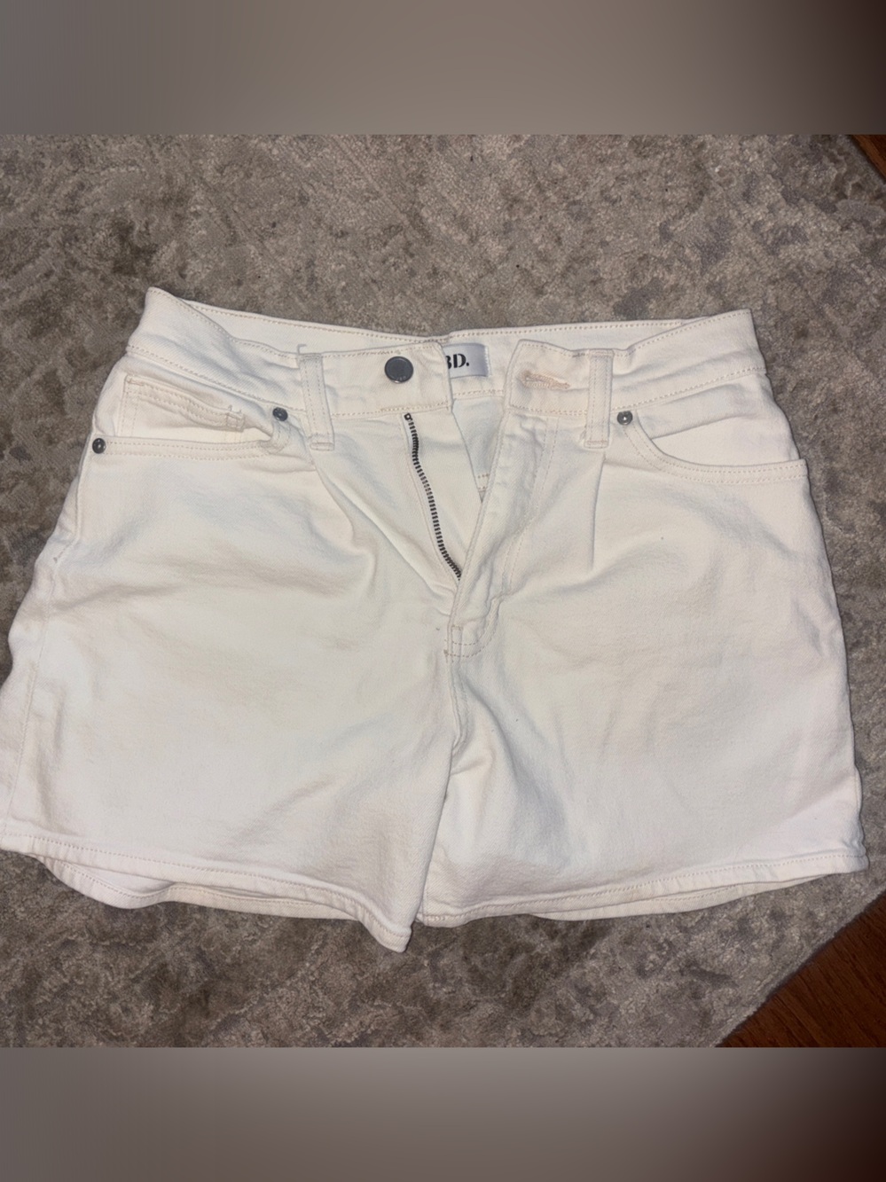 BDG White High-Rise Denim Shorts — Classic Five-Pocket Style